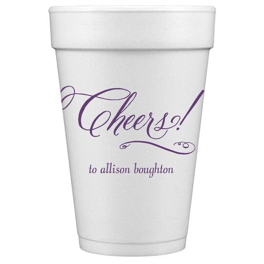 Elegant Cheers Styrofoam Cups